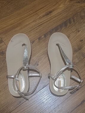 Sam Edelman Metallic Gold T-Strap Flat Sandals